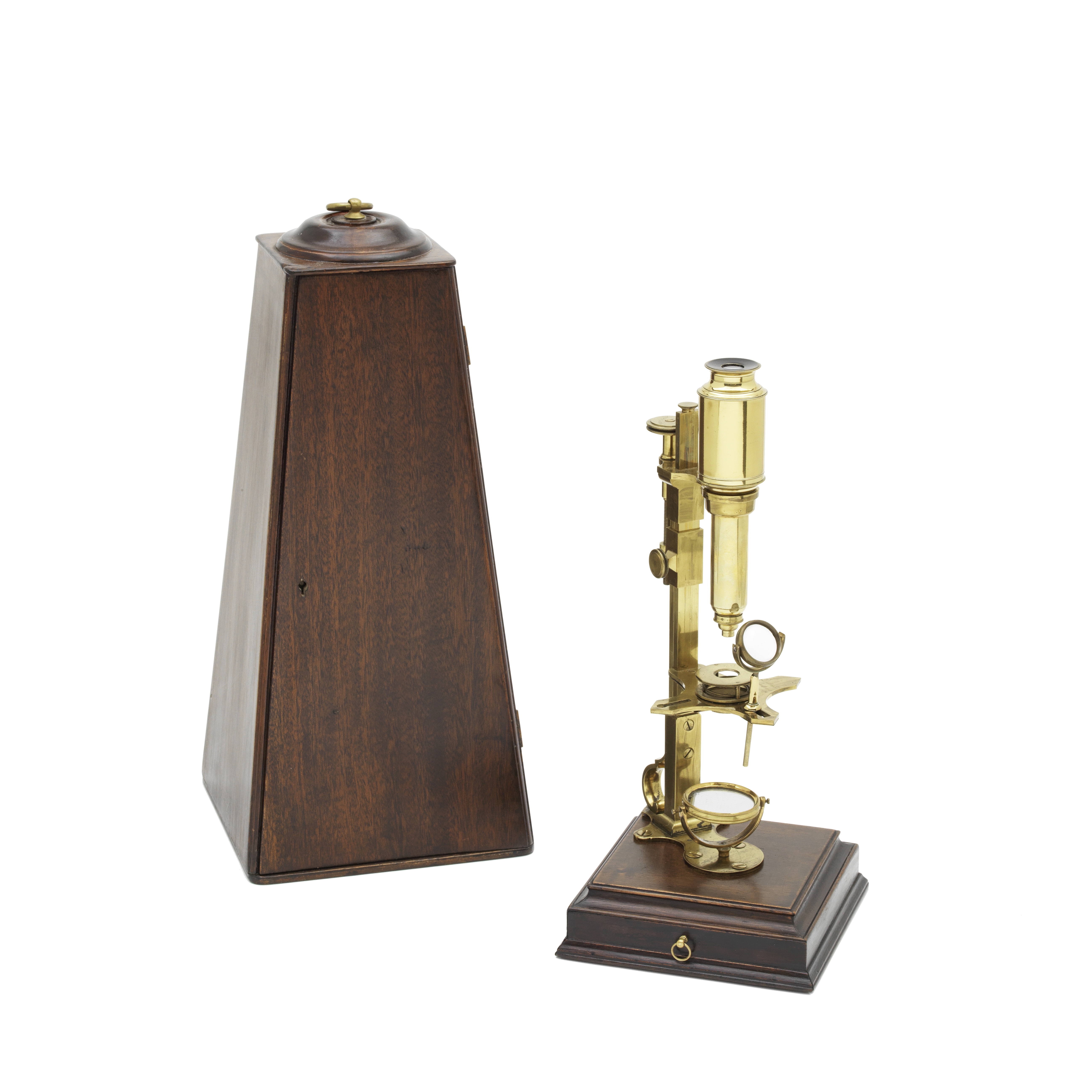 A Cuff-type Compound Monocular Microscope, English, Early 19th century,