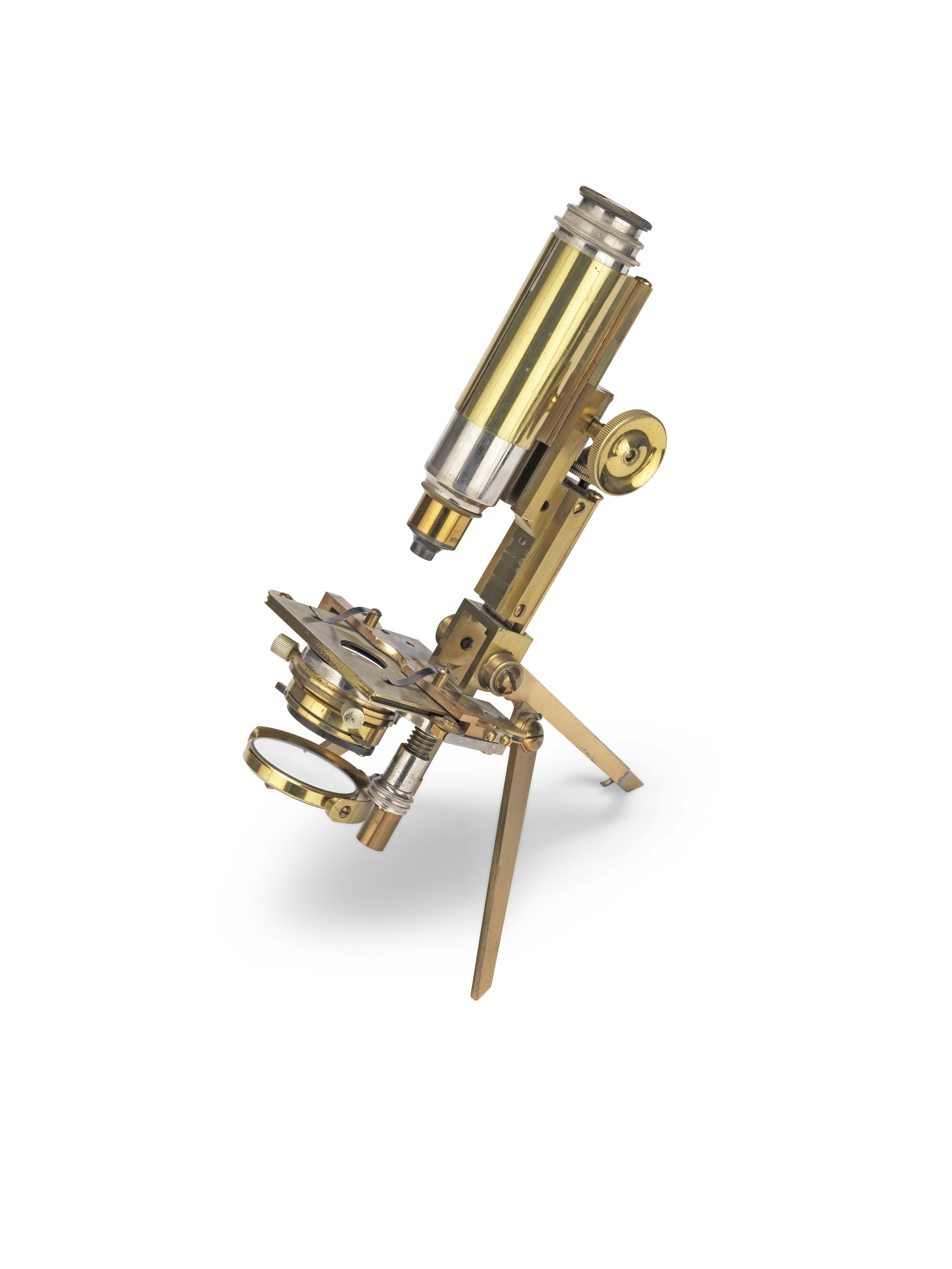 A J.S. Swift & Son Folding Compound Monocular Microscope, English, late 19th century,