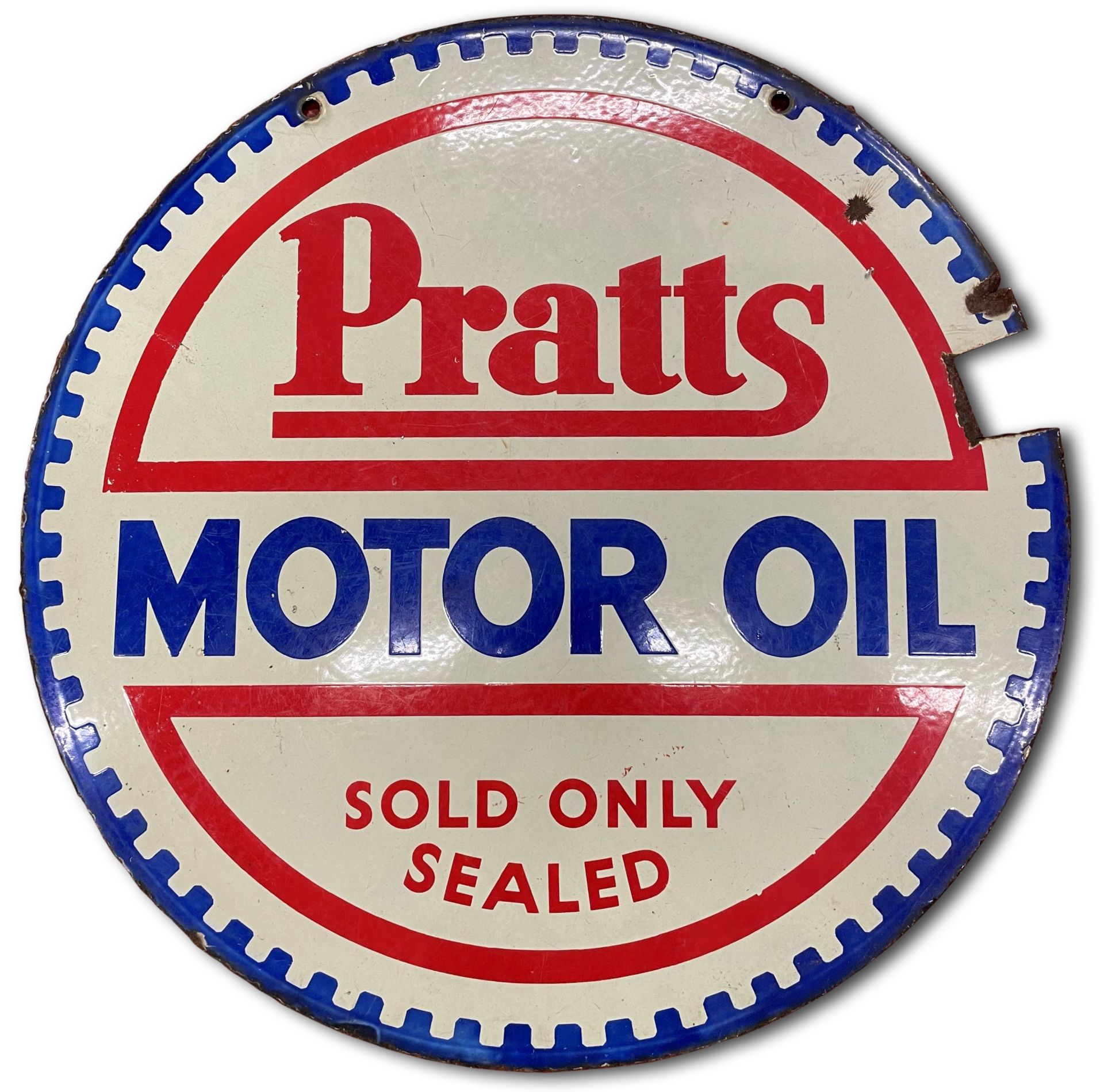 A Pratt's motor oil enamel sign, 1930s,