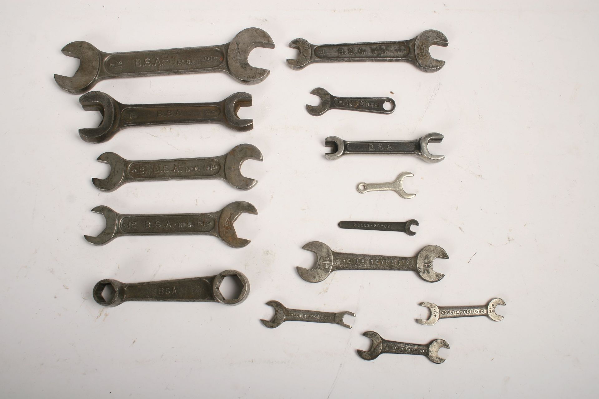 Assorted Rolls-Royce and BSA spanners, ((14))