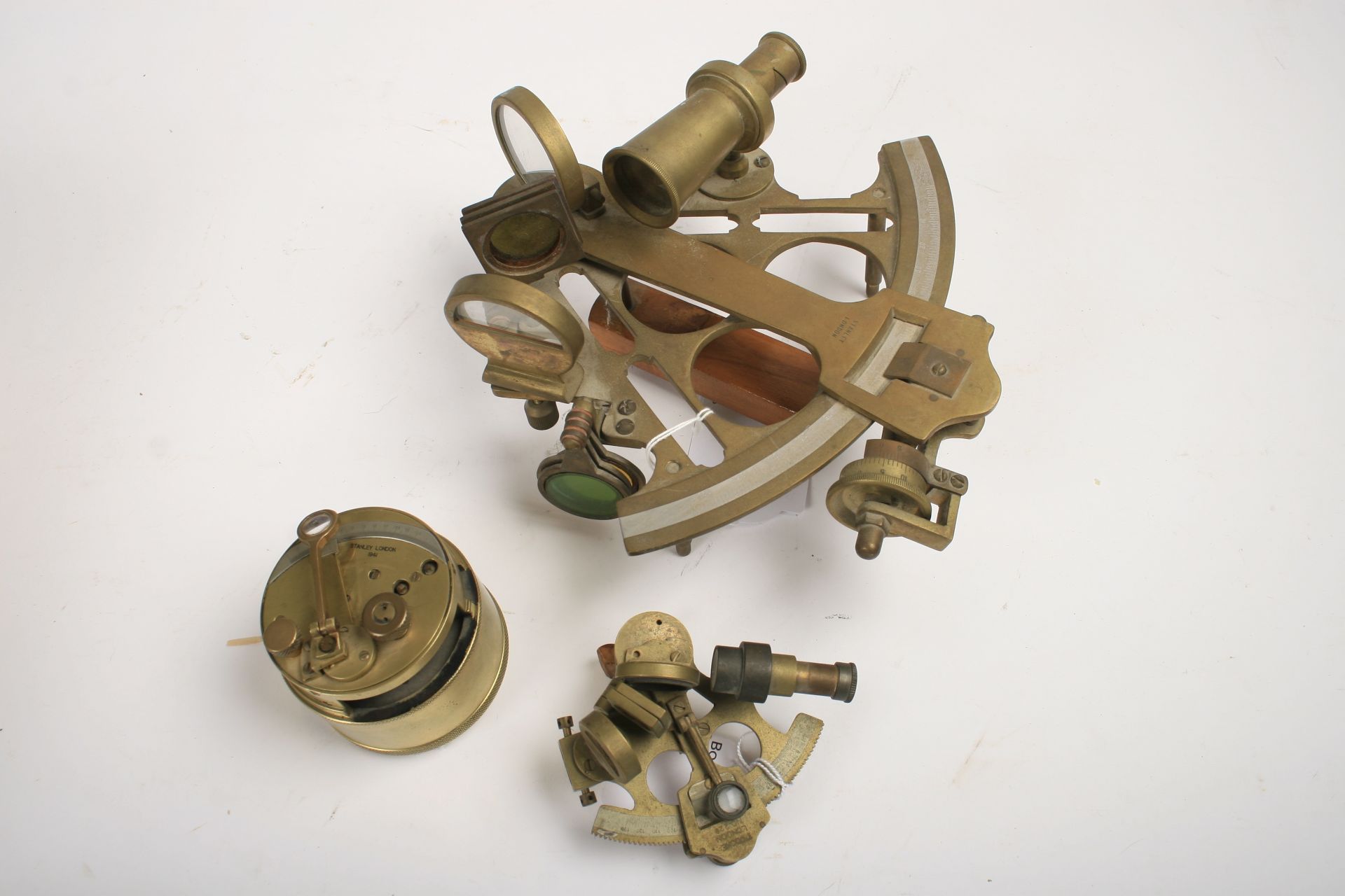 Three brass sextants, ((3))