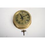 A brass bulkhead clock by Duver Drey Bloquel of France, ((2))