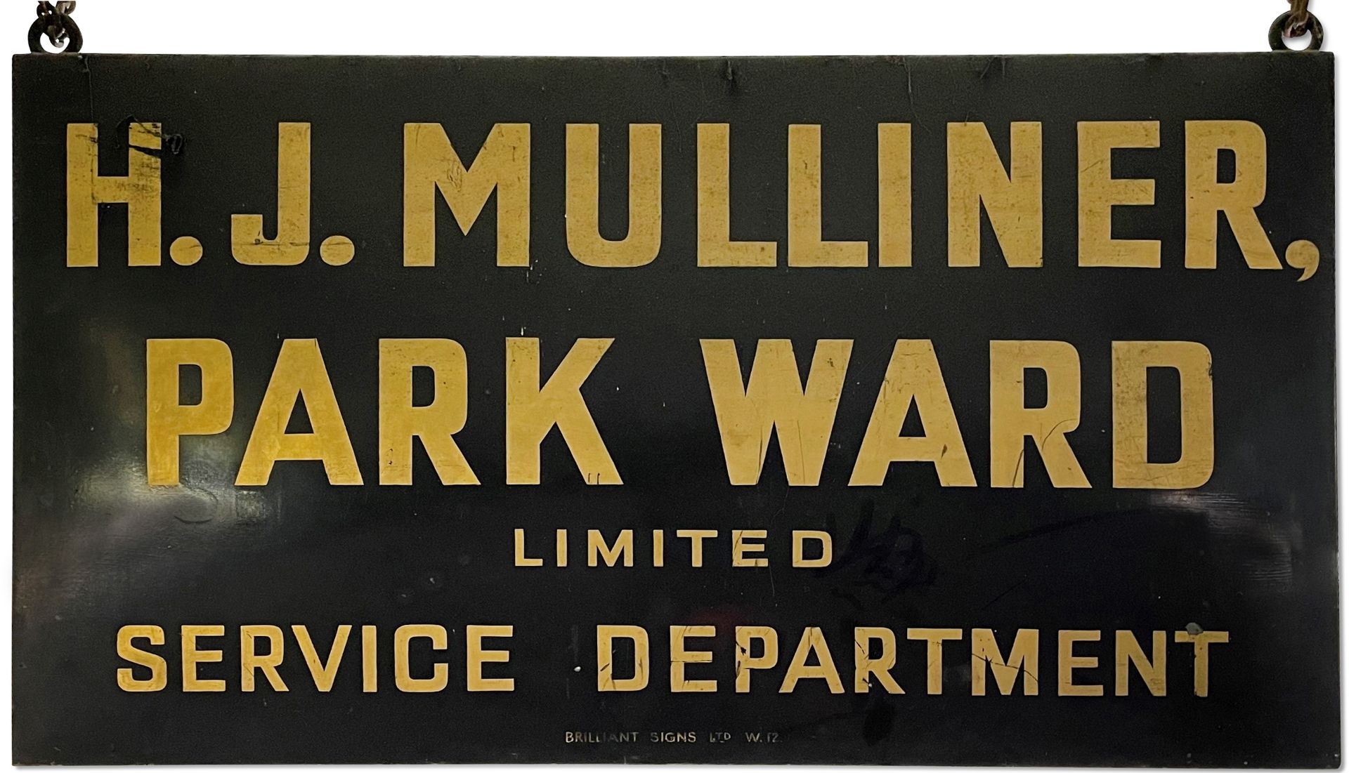 A H.J.Mulliner Park Ward Limited 'Service Department' sign,