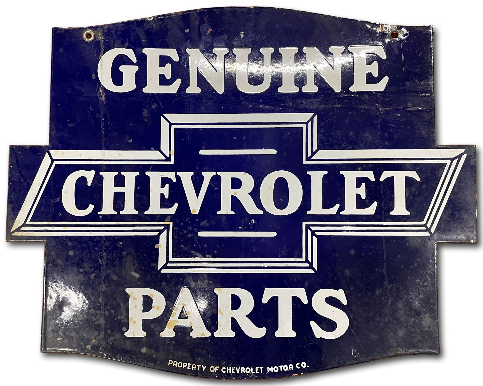 A Chevrolet Genuine Parts enamel sign,