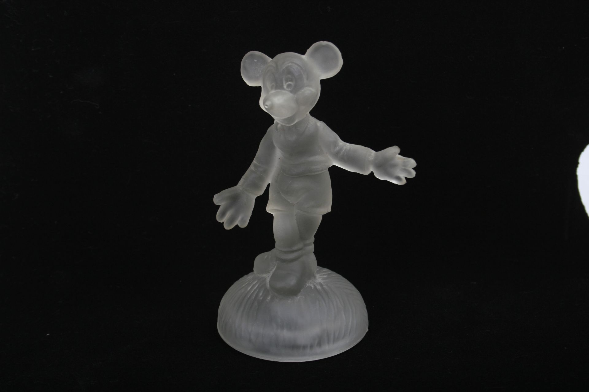 A 'Mickey Mouse' glass mascot by the American Cut-Crystal Corporation of Italy,