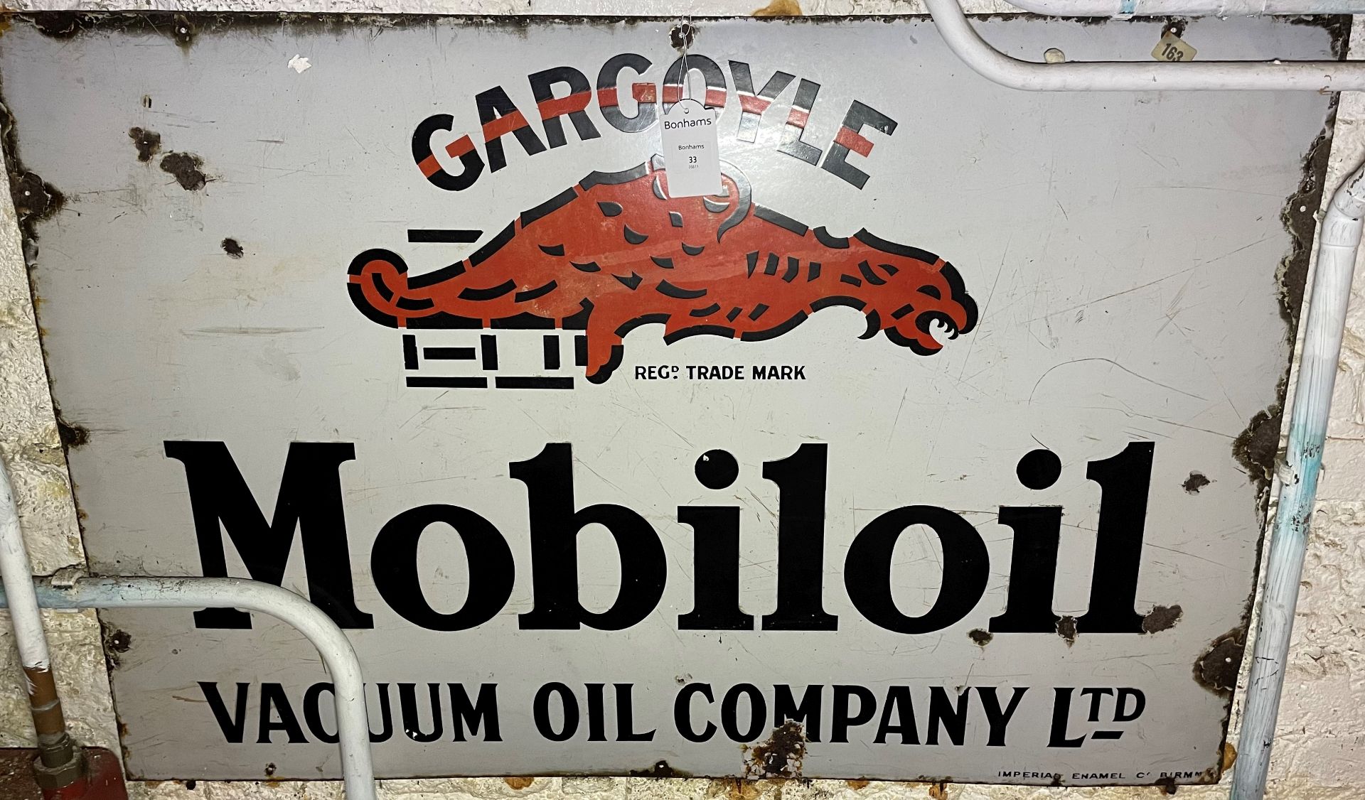 A Gargoyle Mobiloil Vacuum Oil Company Ltd enamel sign,