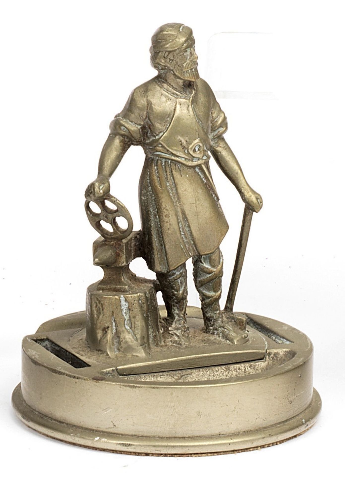 A 'Vulcan Blacksmith' mascot mounted as a deskpiece, British, 1920s,