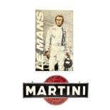 A 'Steve McQueen - Le Mans' painting on canvas, and a 'Martini Porsche Le Mans 1977' garage displ...