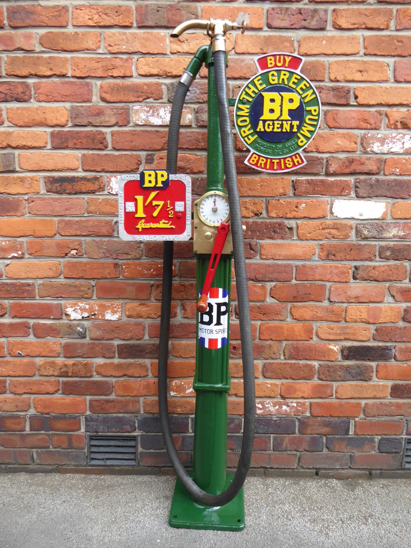 An Avery Hardoll model CH1 one gallon hand-cranked petrol pump,