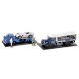 Two 1:18 scale models of Mercedes-Benz Renntransporters by CMC Models of Germany, ((4))