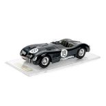 A fine 1:8 scale model of the 1953 Le Mans winning Jaguar C-Type by Javan Smith,