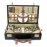 A vintage cased picnic set for four persons by Drew & Co, Leadenhall St,