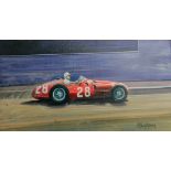 Rodney Diggens (British 1937-), 'Stirling Moss - Maserati 250F - Monaco GP 1956', an original art...