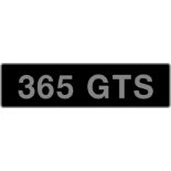 UK Vehicle Registration Number '365 GTS',