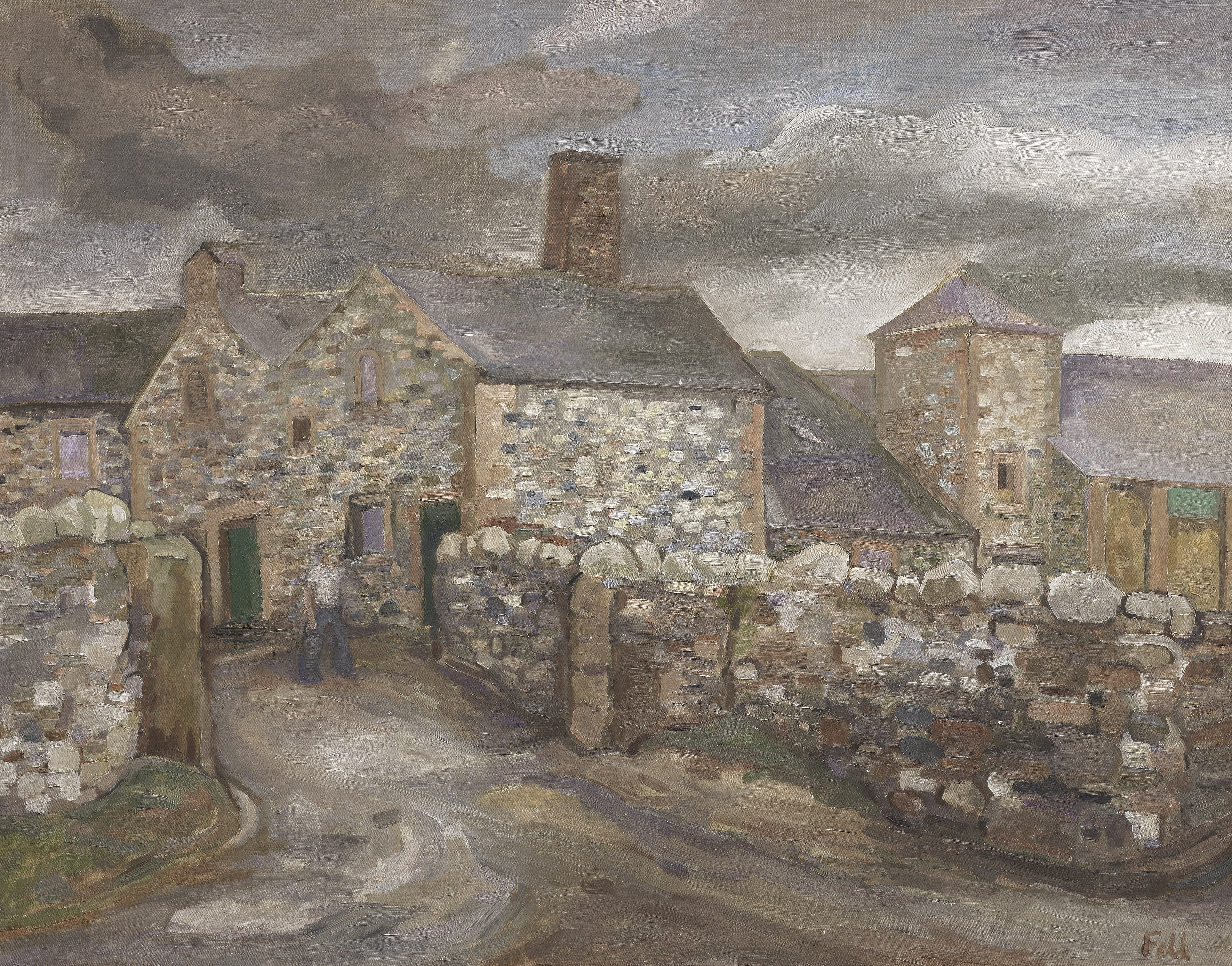 Sheila Fell R.A. (British, 1931-1979) Mechi Farm, Cumberland II 71.2 x 91.4 cm. (28 x 36 in.) Pai...