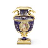 A Flight, Barr and Barr Worcester vase by Thomas Baxter, of theatrical interest, circa 1814-16