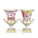 A pair of Derby vases, circa 1815