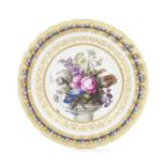 An important Derby plate by William Billingsley, circa 1790