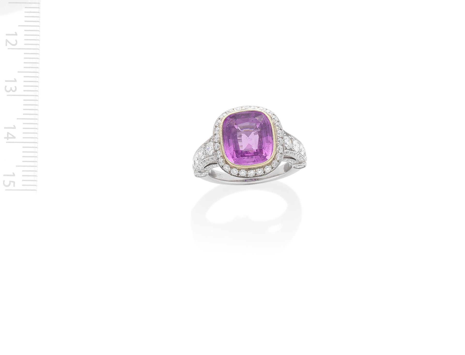 SIMON G: PINK SAPPHIRE AND DIAMOND RING