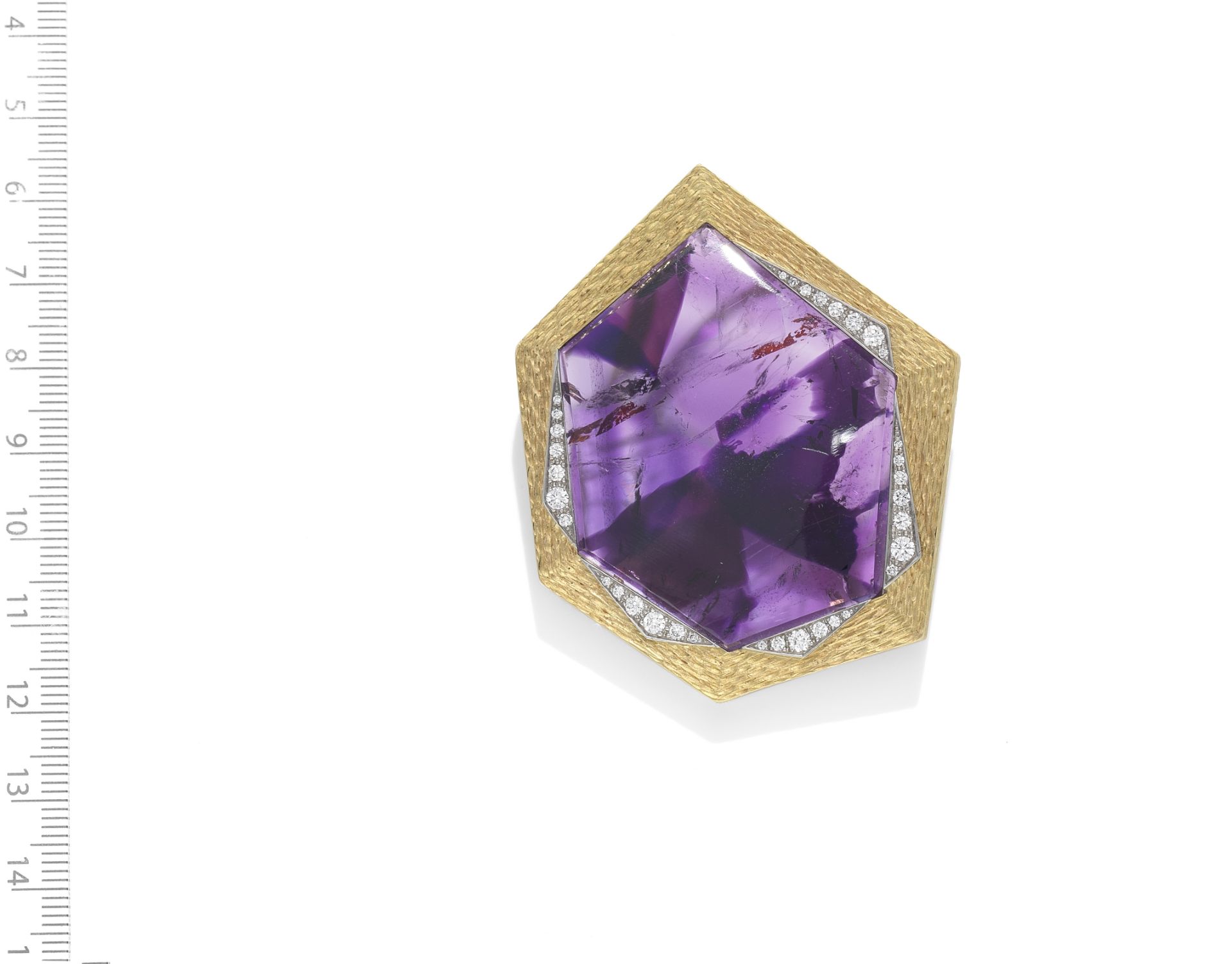 GRIMA: AMETHYST AND DIAMOND PENDANT, CIRCA 1970