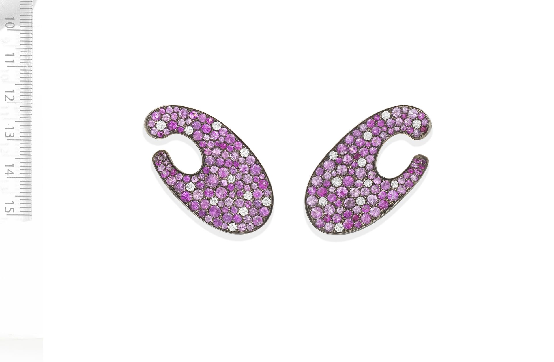 MARGHERITA BURGENER: PINK SAPPHIRE AND DIAMOND-SET EARRINGS