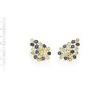 SAPPHIRE AND YELLOW DIAMOND EARRINGS