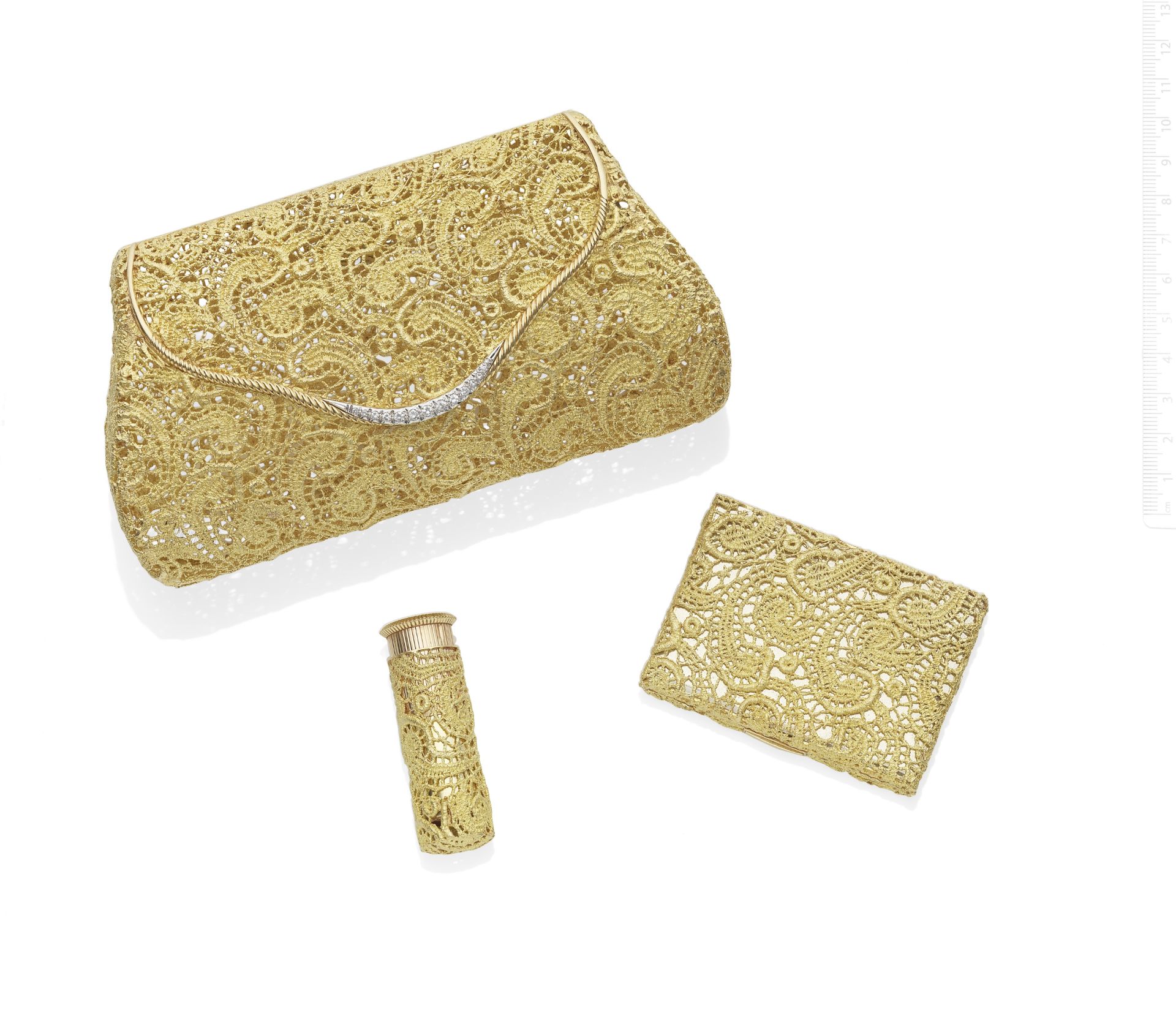 PIERRE BRUN: GOLD AND DIAMOND-SET EVENING PURSE, CIRCA 1970 (3)