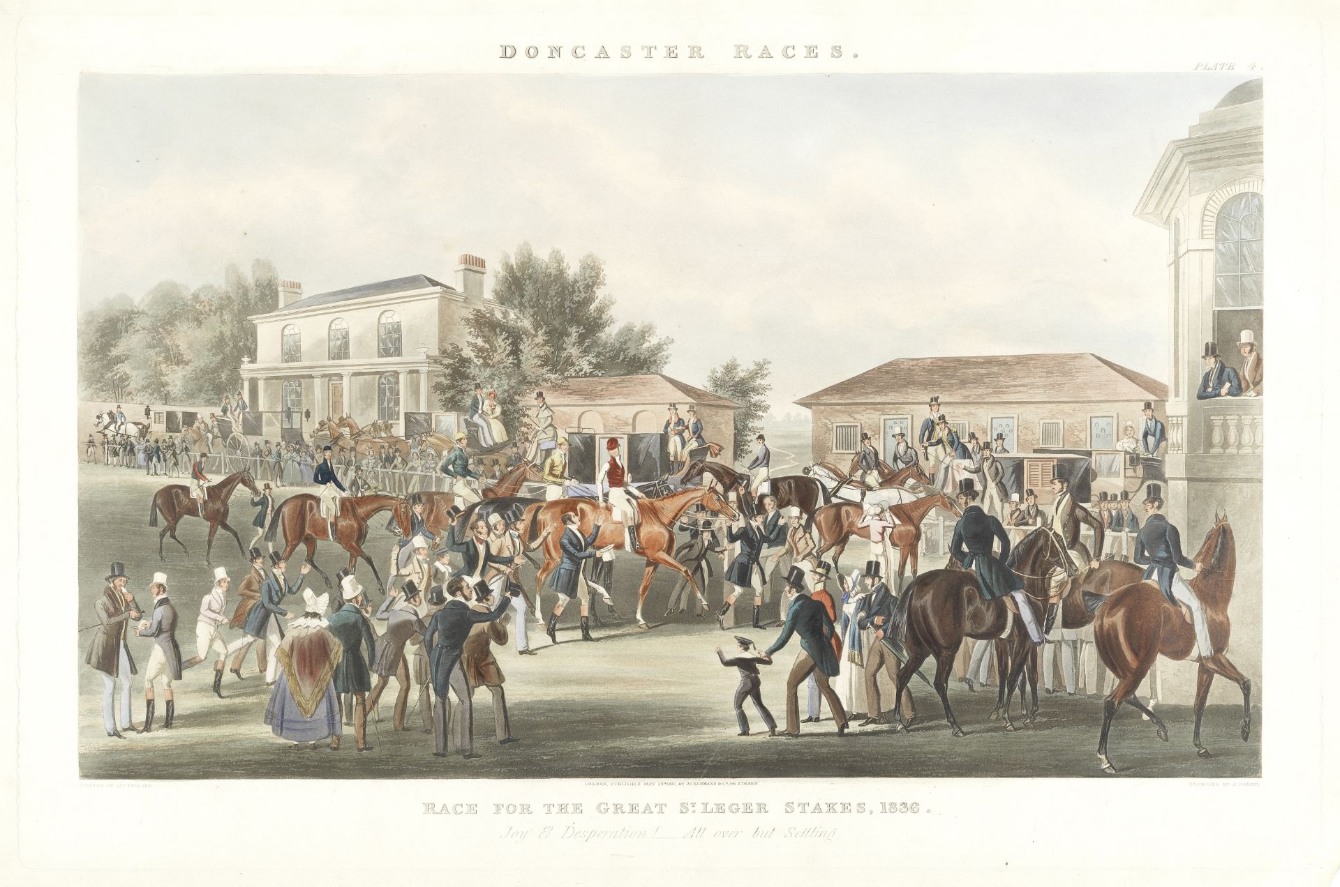 James Pollard (British, 1797-1867) Joy and Desperation, plate 4 from 'Doncaster Races: Race for t...