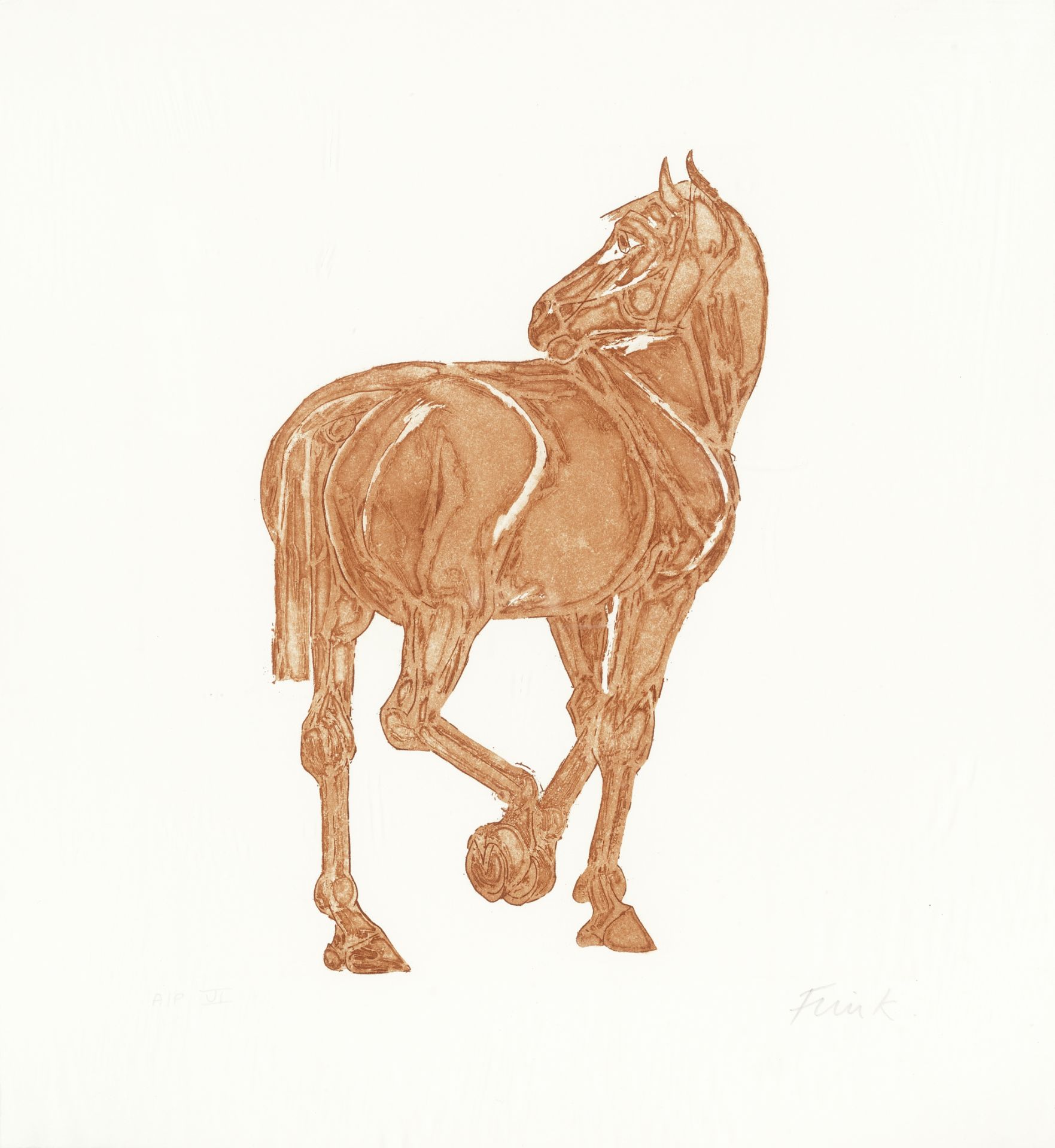 Dame Elisabeth Frink R.A. (British, 1930-1993) Horse Etching and aquatint printed in colours, 198...