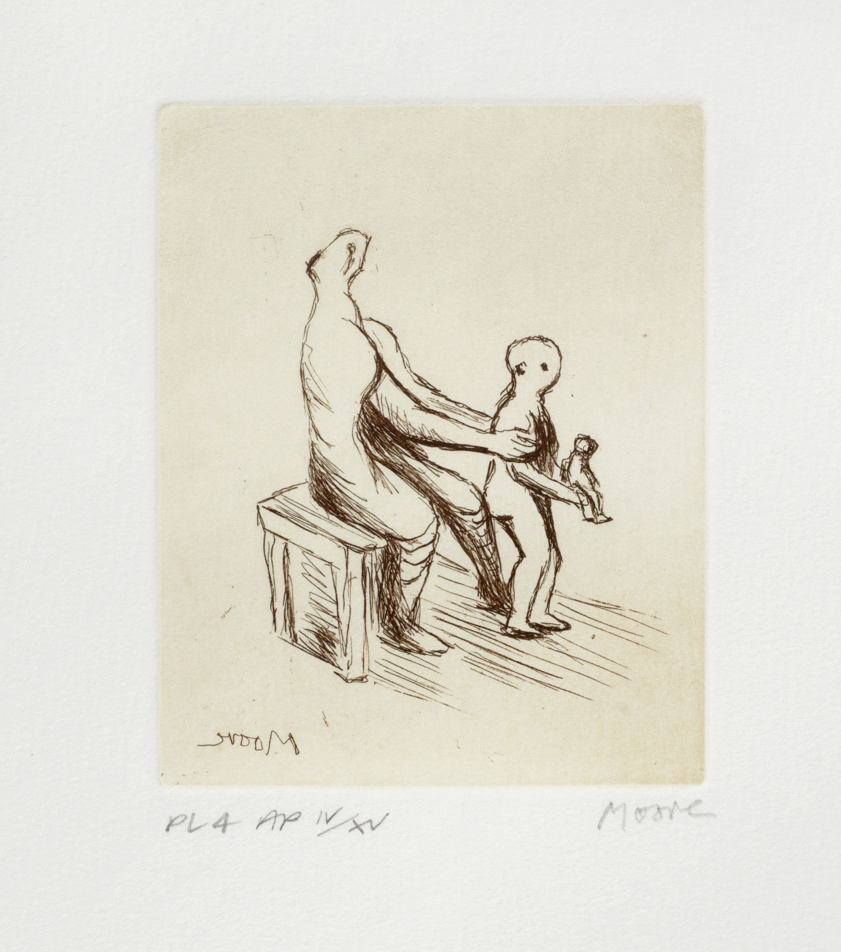 Henry Moore O.M., C.H. (British, 1898-1986) Mother and Child: Plates IV, V, VII Three etchings p...