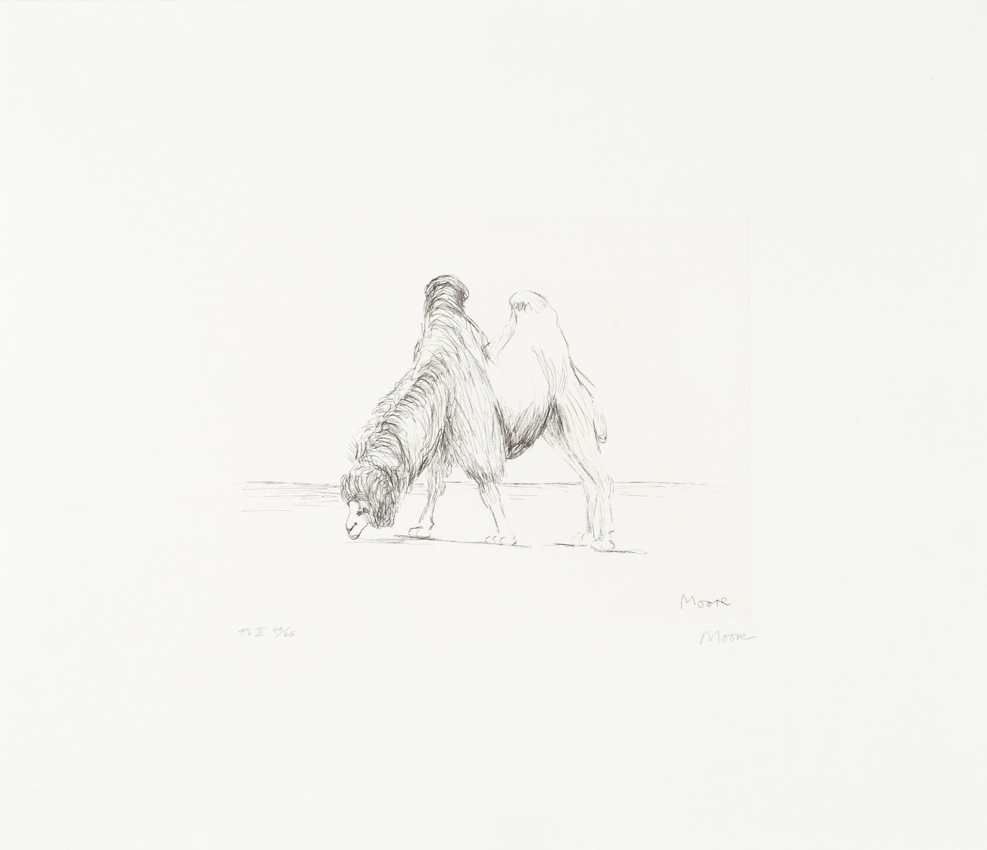 Henry Moore O.M., C.H. (British, 1898-1986) Dromedary, plate II from 'Animals in the Zoo'; Two Fo...