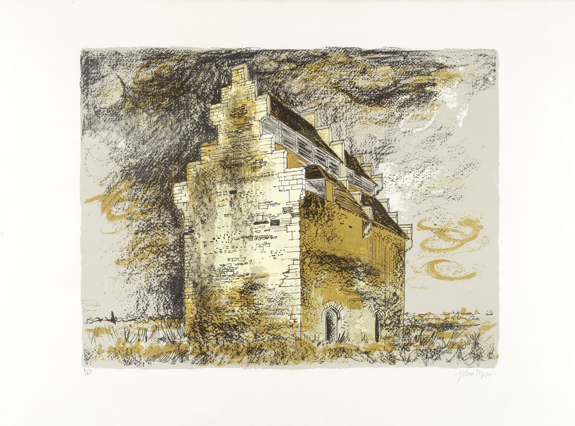 John Piper C.H. (British, 1903-1992) Willington Dovecote, Bedfordshire Lithograph printed in colo...