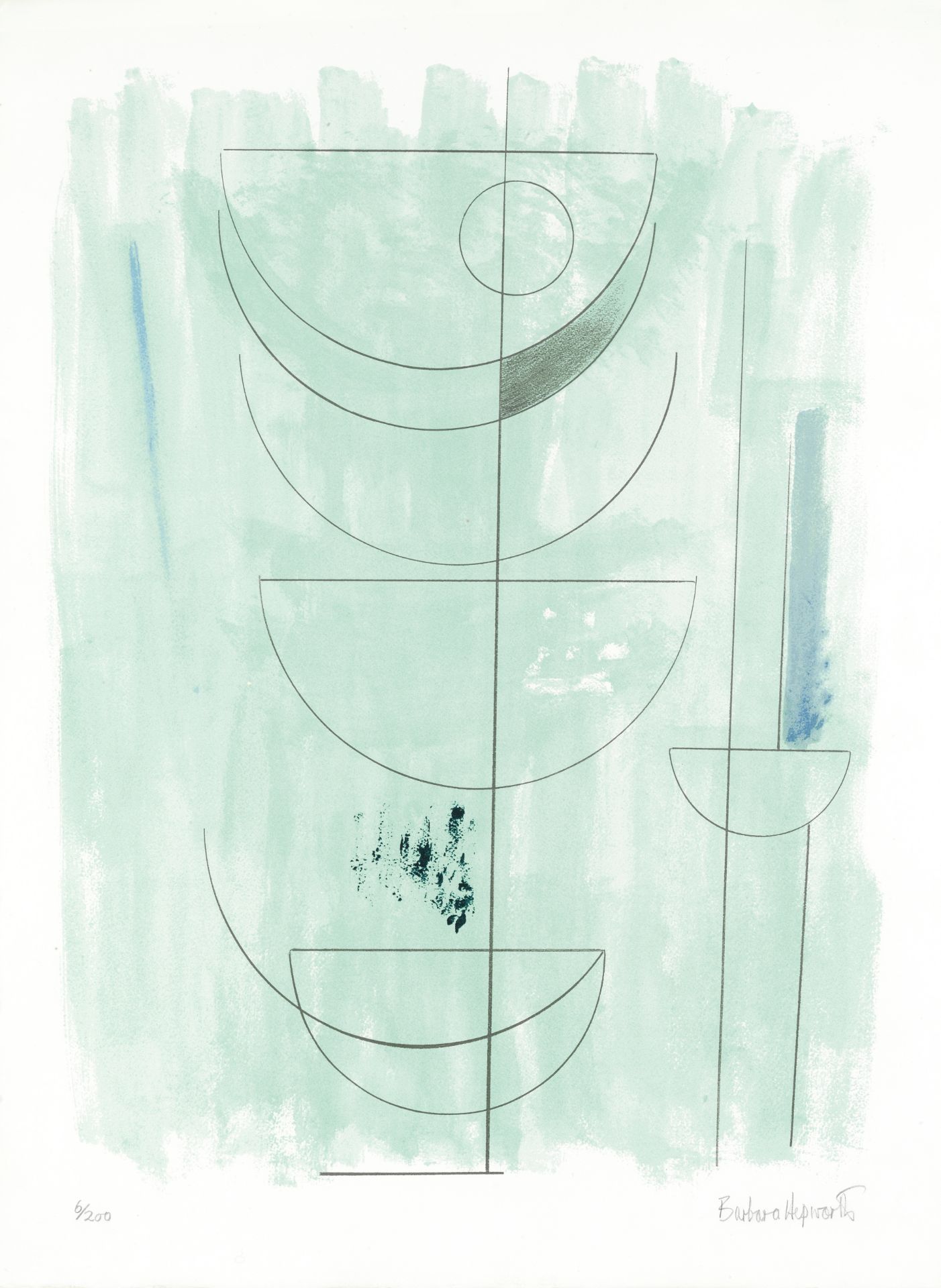 Dame Barbara Hepworth (British, 1903-1975) Green Man Lithograph printed in colours, 1972, on wove...