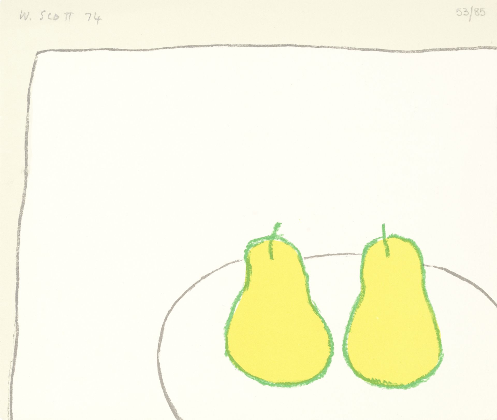 William Scott R.A. (British, 1913-1989) Lemon Pears Lithograph printed in colours, 1974, on wove,...