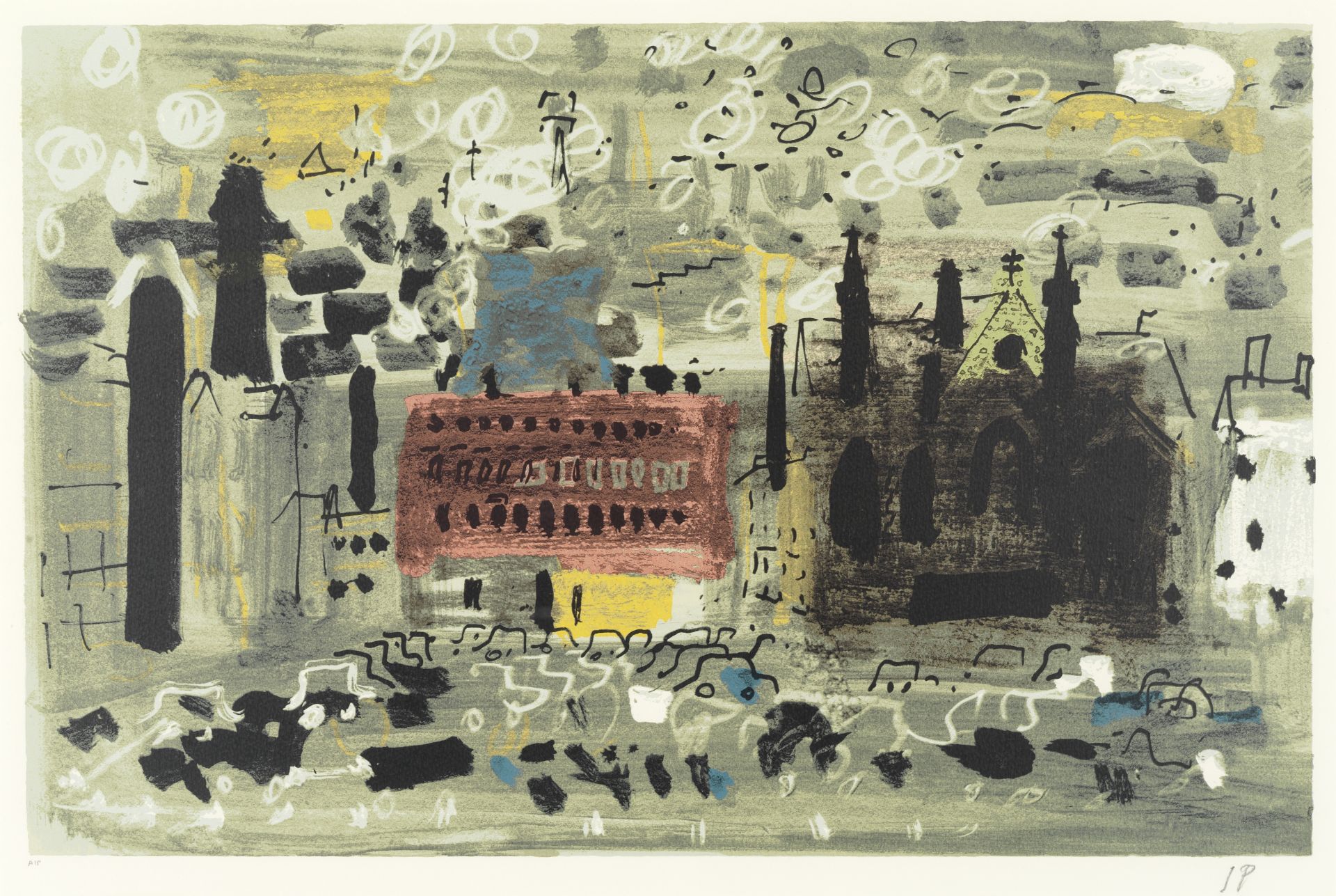 John Piper C.H. (British, 1903-1992) Halifax Screenprint in colours, 1990, on wove, signed with t...