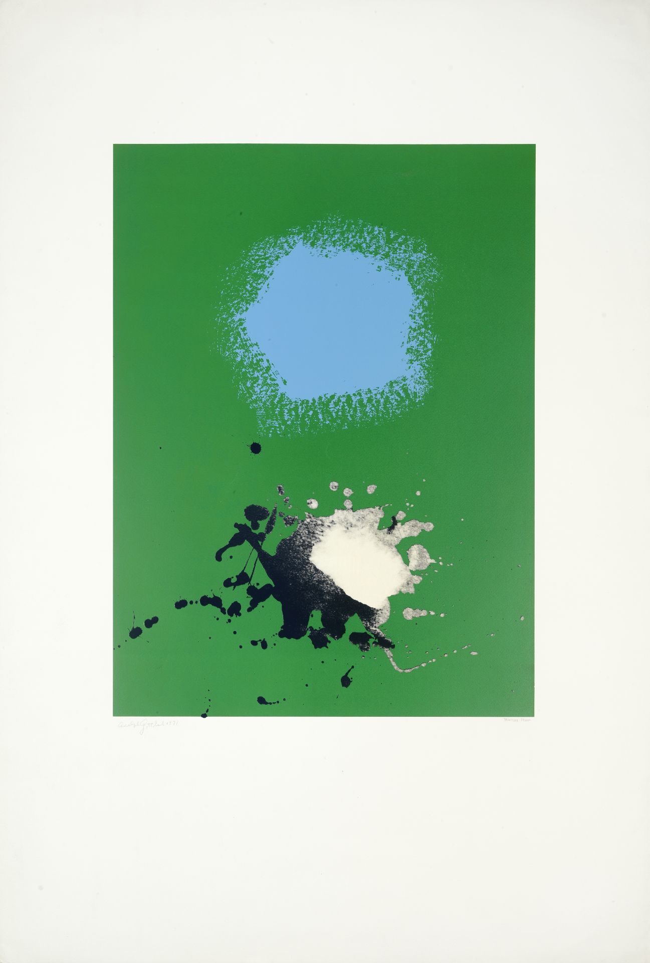 Adolph Gottlieb (American, 1903-1974) Blues on Green Screenprint in colours, 1971, on wove, signe...