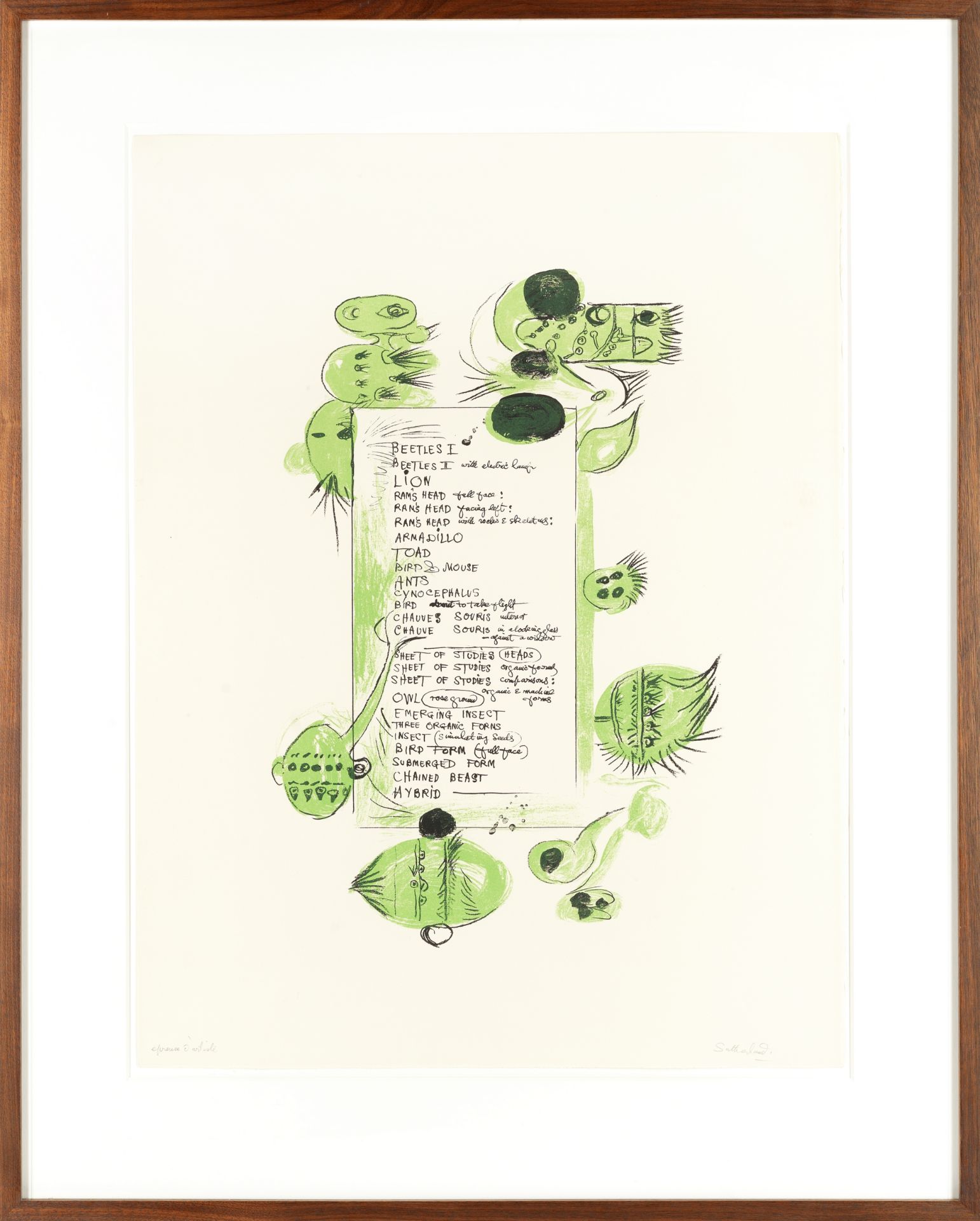 Graham Sutherland O.M. (British, 1903-1980) Frontispiece to a Bestiary Lithograph printed in colo...