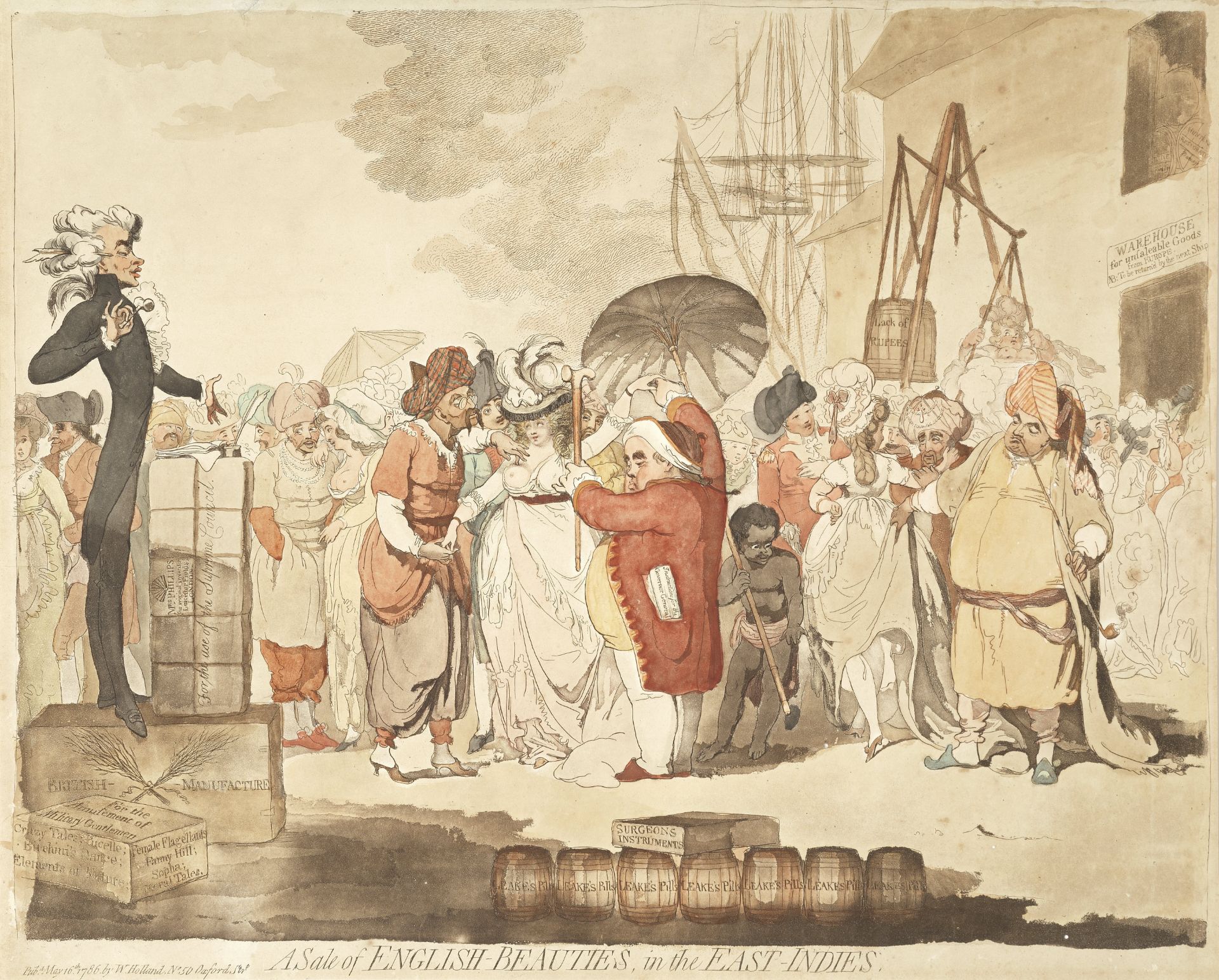 James Gillray (British, 1756-1815) A Sale of English-Beauties, in the East-Indies Etching and aqu...