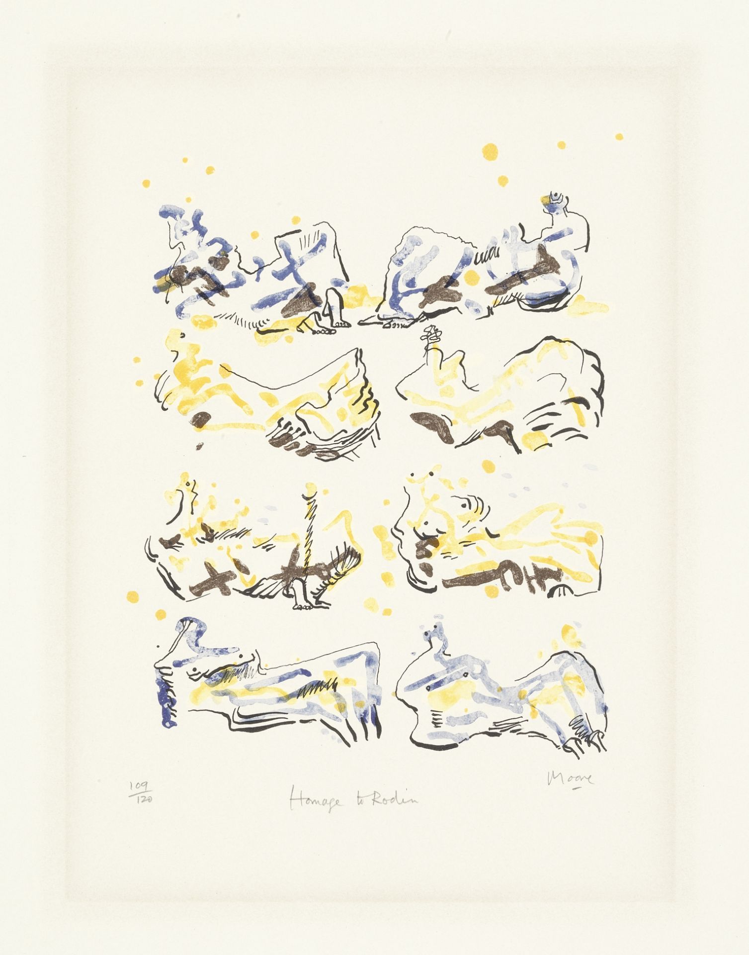 Henry Moore O.M., C.H. (British, 1898-1986) Hommage &#224; Rodin (Homage to Rodin) Lithograph pri...
