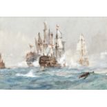 Charles Edward Dixon (British, 1872-1934) The Battle of Trafalgar, 21 October 1805, HMS Neptune e...