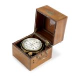 A late 19th century German mahogany and brass two day marine chronometer Chronometer-Werke G.M.B...