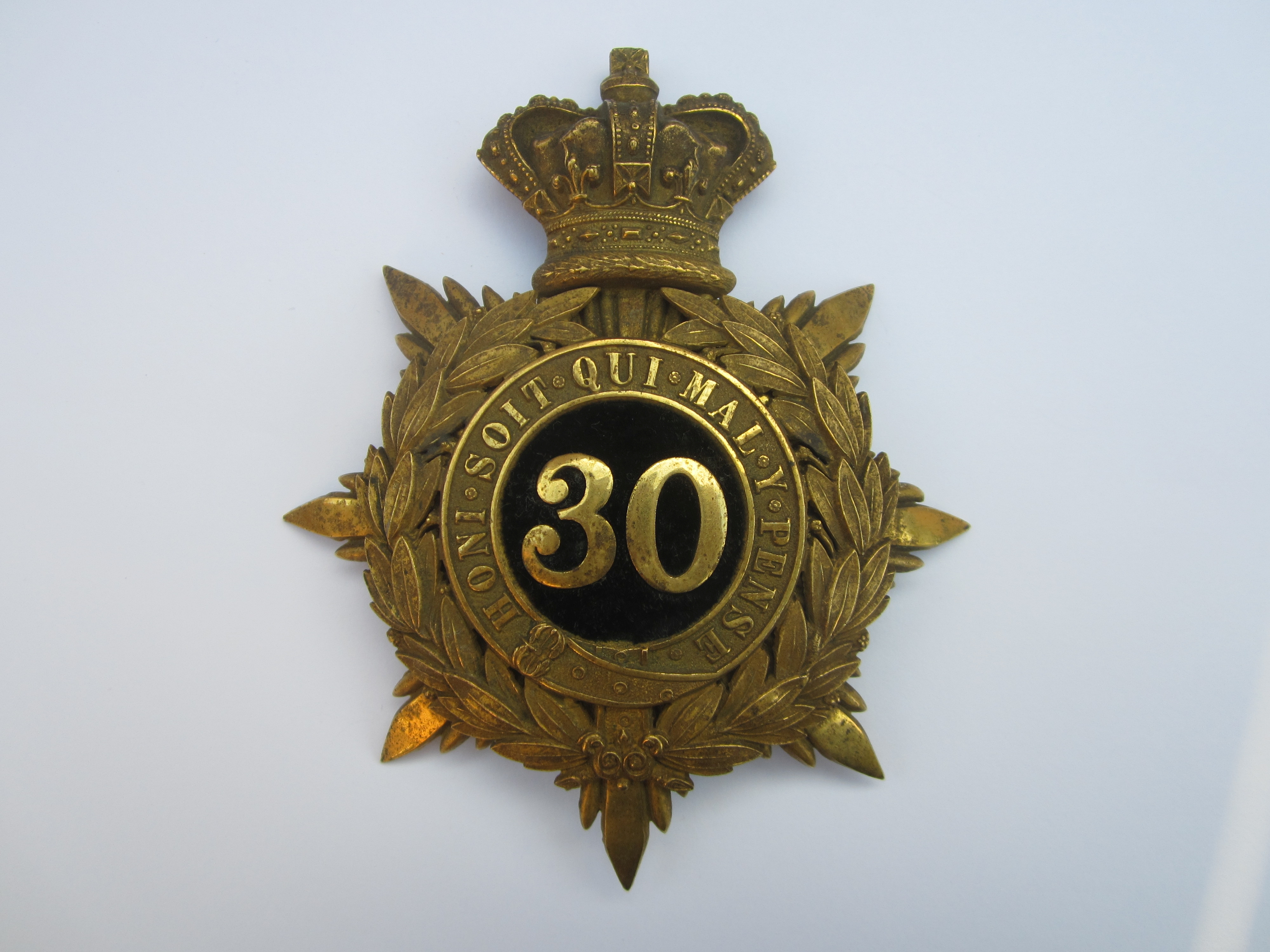 30th (Cambridgeshire) Regiment Officer's Helmet Plate 1878-1881,