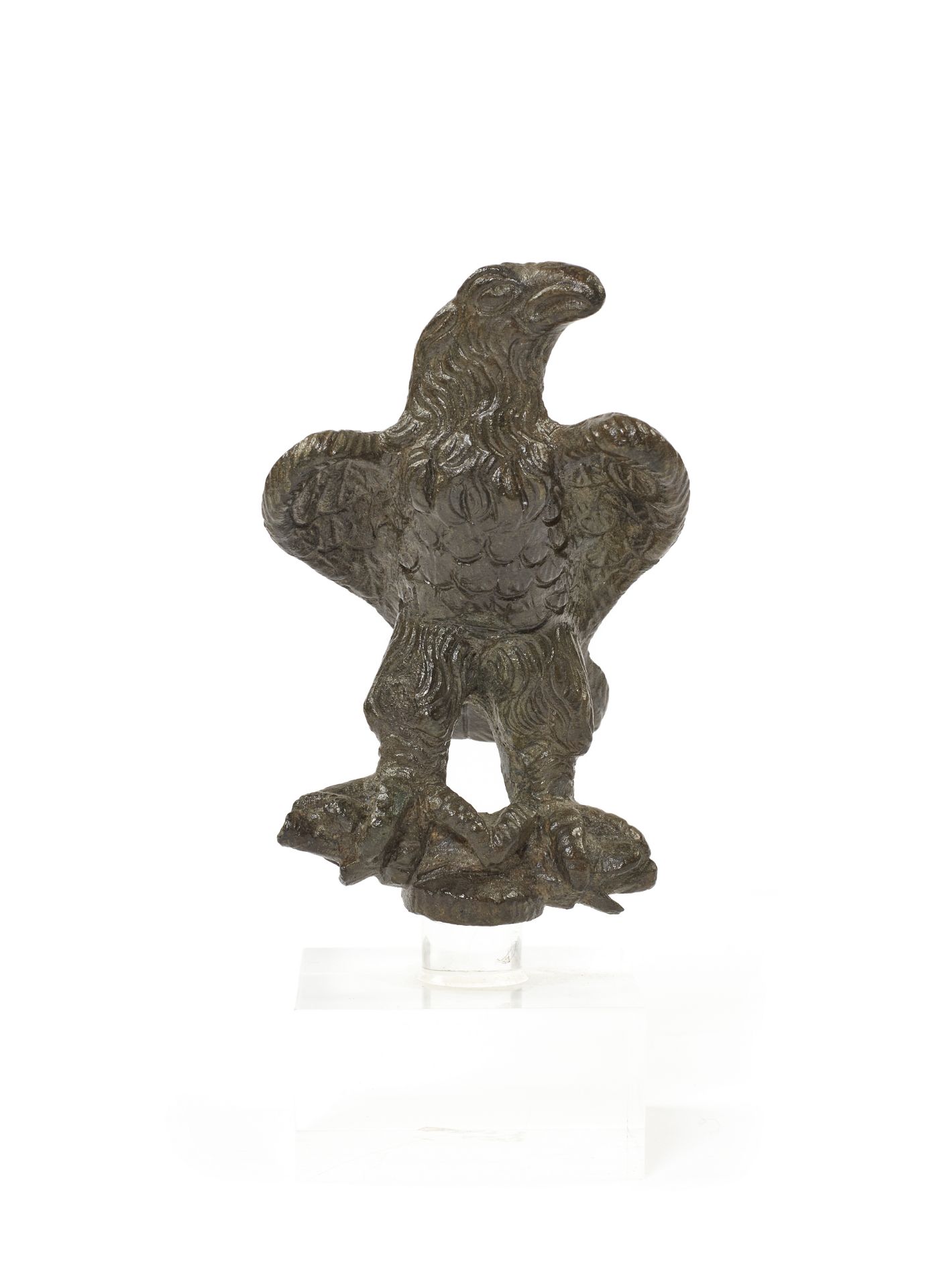 AIGLE AU SERPENT, BRONZE, ART ROMAIN, CIRCA IIE-IIIE S. AP. J.-C.