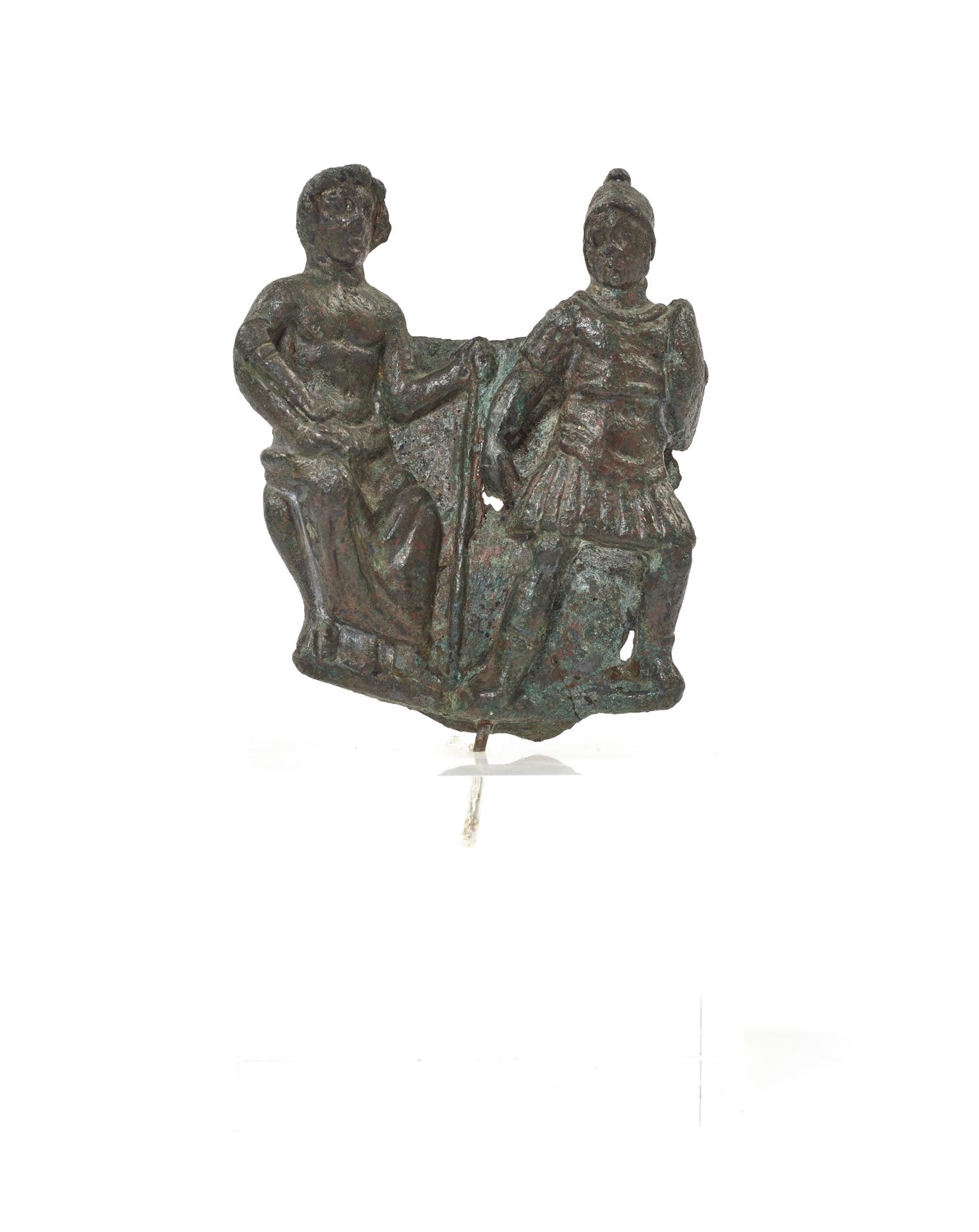 APPLIQU&#201; DE LEGIONNAIRE ET DIEU PROTECTEUR, BRONZE, ART ROMAIN, CIRCA IIE S. AP. J.-C.