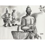 Peter Clarke (South African, 1929-2014) Off to market ('Men Carrying Baskets')