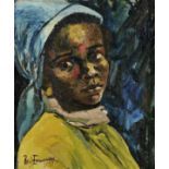 Benedict Chukwukadibia Enwonwu M.B.E (Nigerian, 1917-1994) The Blue Headscarf