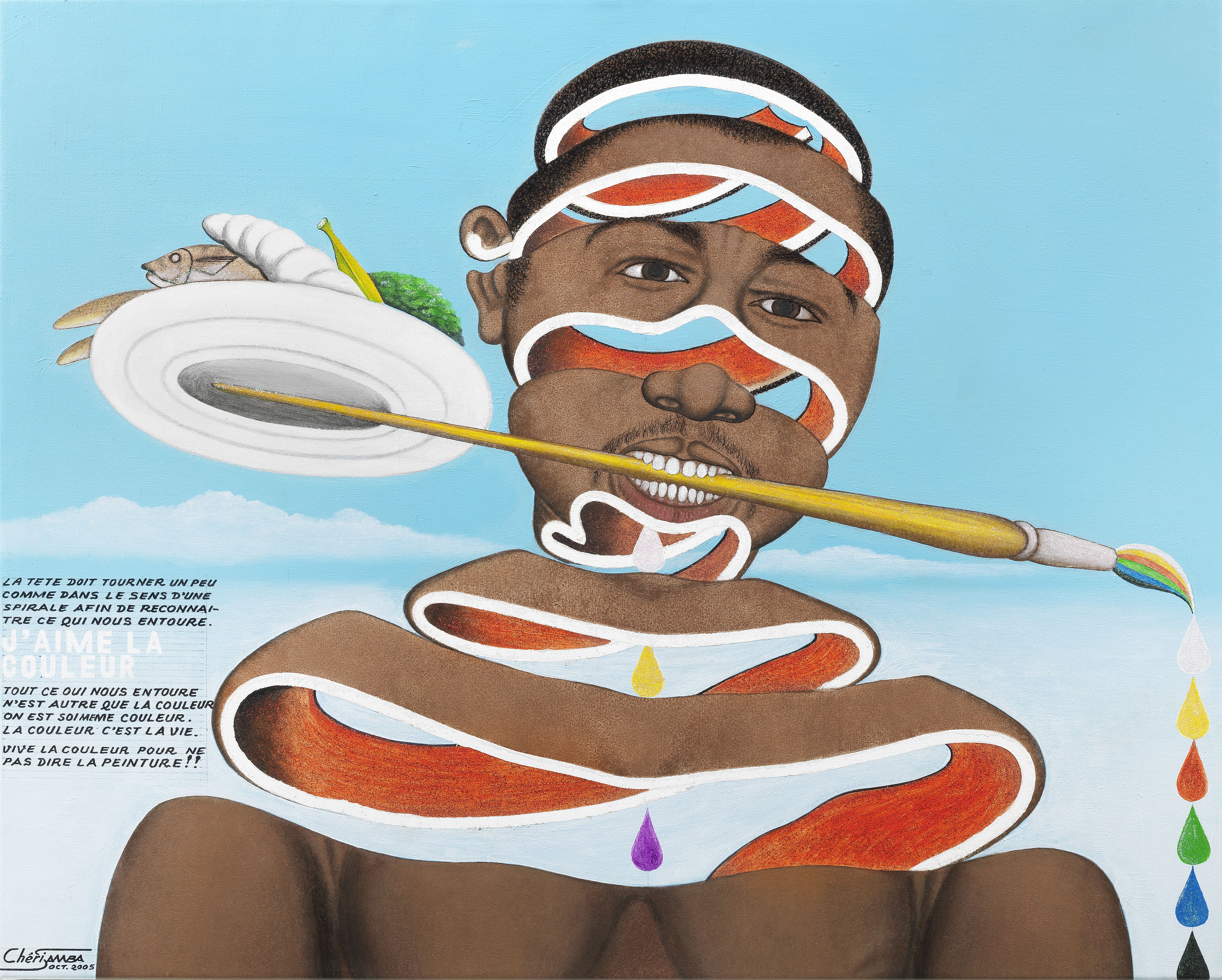 Ch&#233;ri Samba (Democratic Republic of Congo, born 1956) J'aime la couleur (Accompanied by a ce...