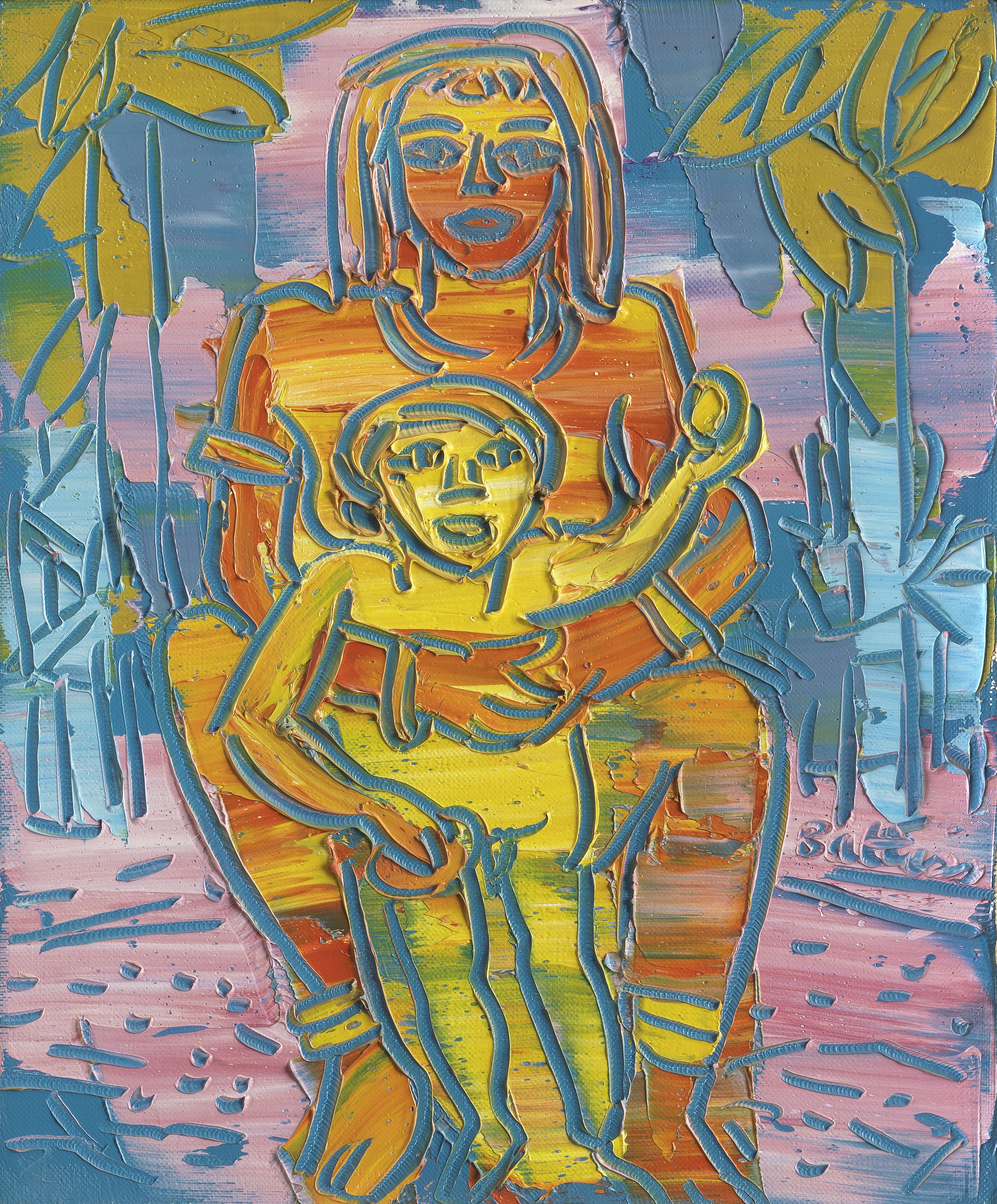 Walter Whall Battiss (South African, 1906-1982) Multiple Mother and Child 30.5 x 25cm (12 x 9 13...
