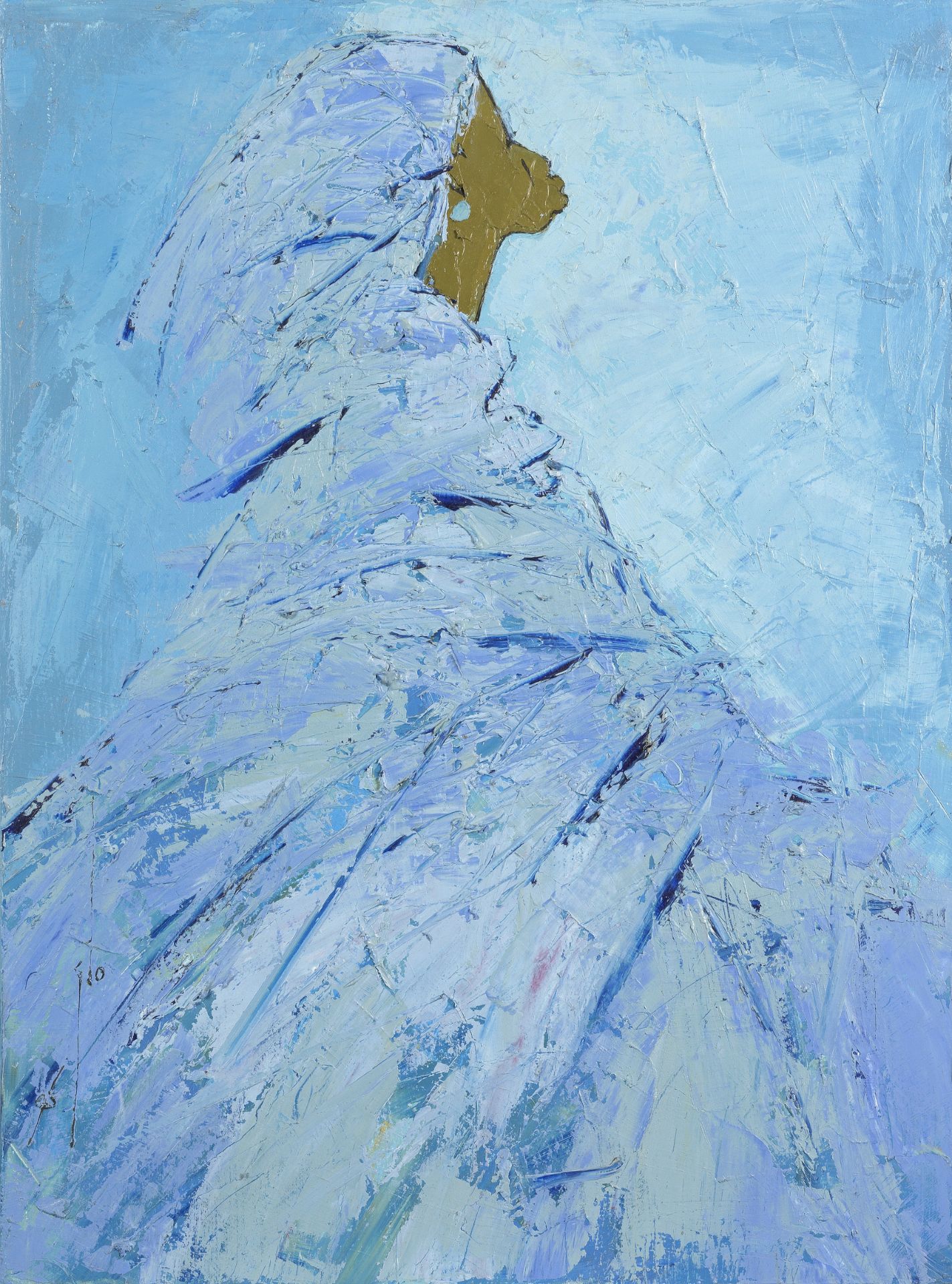 Ablade Glover (Ghanaian, born 1934) Woman in Profile (blue)