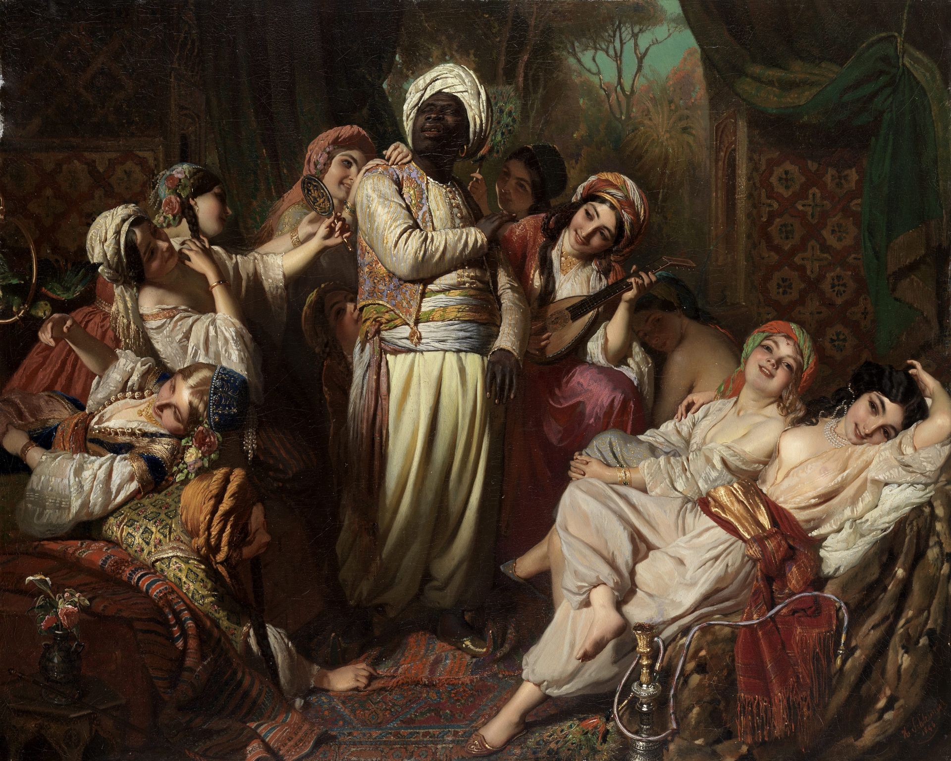 Henry Guillaume Schlesinger (French, 1814-1893) A harem interior